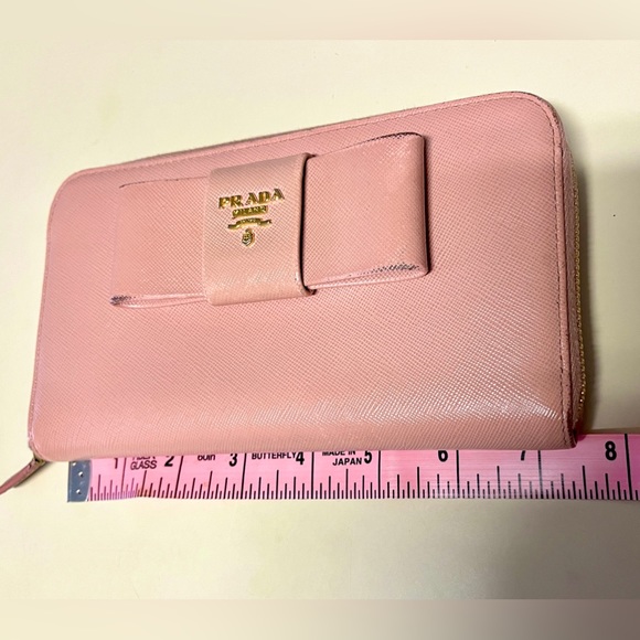 Prada Leather Zip Around Bow Wallet Ballerina Pink - Picture 13 of 13